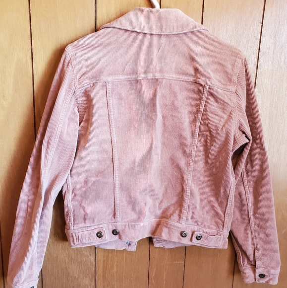 Blush Pink Corduroy Trucker Jacket - Picture 4 of 6